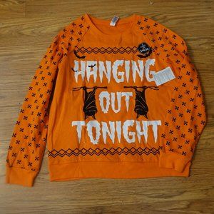 Hanging Out Tonight Bat Halloween Light Up Top